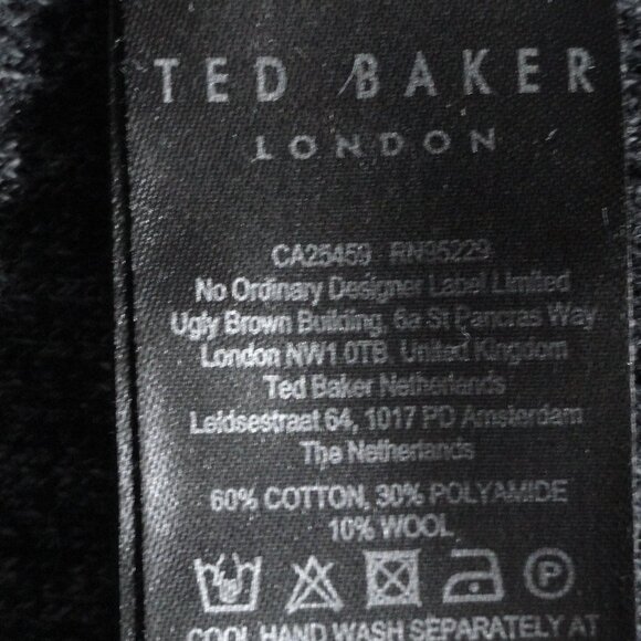 Ted Baker Agarr Textured Crewneck Sweater Dark Gray Men's Size 4 US Size Large - Picture 11 of 13